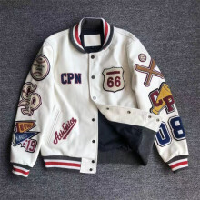 Uniforme de béisbol blanco para hombre con bordado de varias letras (M-A), estilo explosivo, de cuero