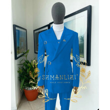 (LEU50 o US40 - azul) Novedades en trajes y blazers: Trajes de boda para hombre, diseño de pantalón