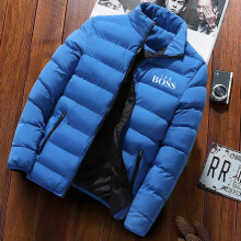 (xxxL-Blauw) Dikke heren nieuwe warme parka jassen winter casual heren bovenkleding jassen effen opstaande