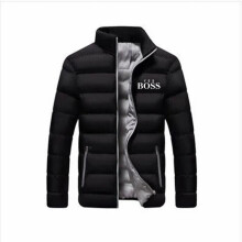 (5xL-Nero grigio)Giacca parka calda e spessa da uomo, invernale, casual, da uomo, con colletto rialzato