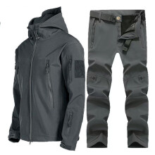 (Ensemble L-gy 2) Veste tactique d'hiver imperméable et coupe-vent, vêtements militaires de chasse et