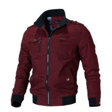 (L-Red) Jacket Men Fashion Casual Windbreaker Jacket Coat Men 2025 Spring Autumn New Hot Outwear Stand