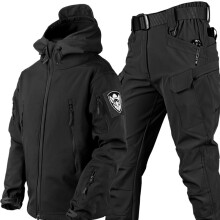 (4xL-bk set 1) Tactische jas Winterpak Waterdicht Wandelen Winddicht Militaire Jachtkleding Vissen