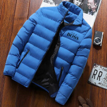(M-Blue2) Dicke Männer Neue Warme Parka Jacken Winter Casual herren Outwear Mäntel Solide Stehkragen