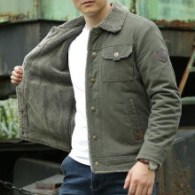 (L-Verde militare)Giacca bomber da uomo, nuovo cappotto invernale da uomo, più velluto spesso, verde,