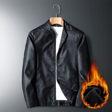 (M 45 - 57kg-8802R Black)Leather Jacket Men Bomber Retro Fleece Black Motorcycle Jackets Plus Size 6XL