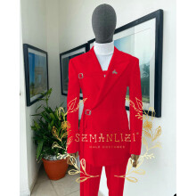 (Talla personalizada - rojo) Novedades en trajes y blazers: Trajes de boda para hombre 2025. Diseño