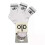 3pcs mid-tube socks - cotton long white 5