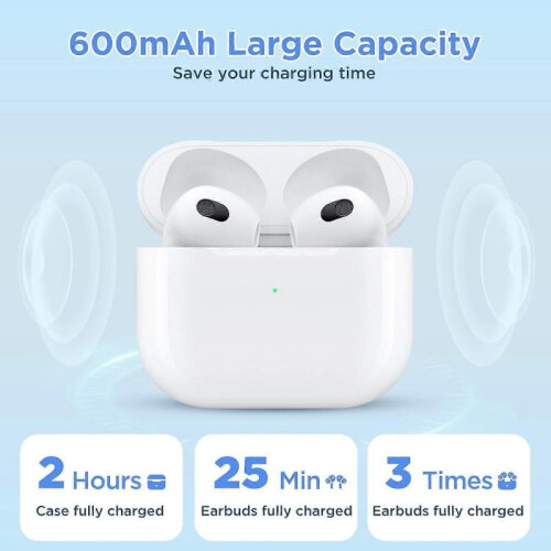 Wireless Charging Case Replacement for AirPods 3rd Generation, Only Compatible with AirPods 3rd Generation Charging Case, with Bluetooth Pairing Sync 1