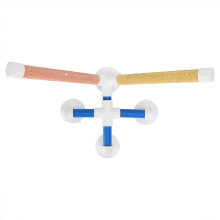 Papageien-Duschstange mit 4 Saugnäpfen, matter Beschichtung, Vogel-Kletterspielzeug