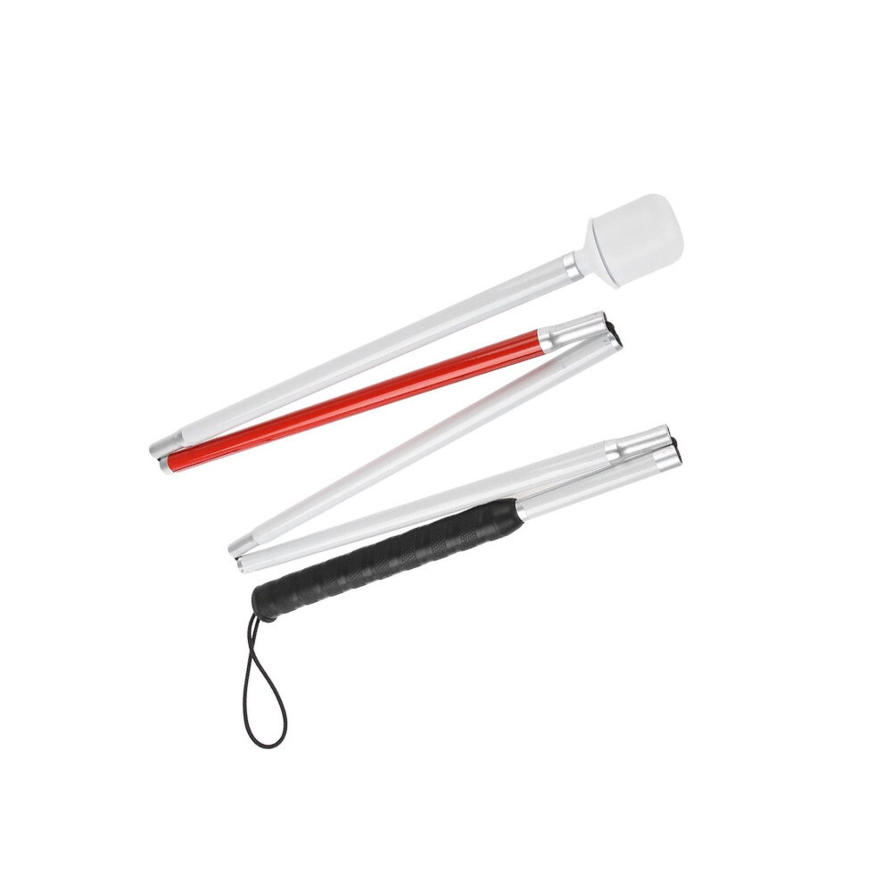 (Without Light) Foldable Blind Walking Stick 5 Sections Adjustable Crutch Cane Blind