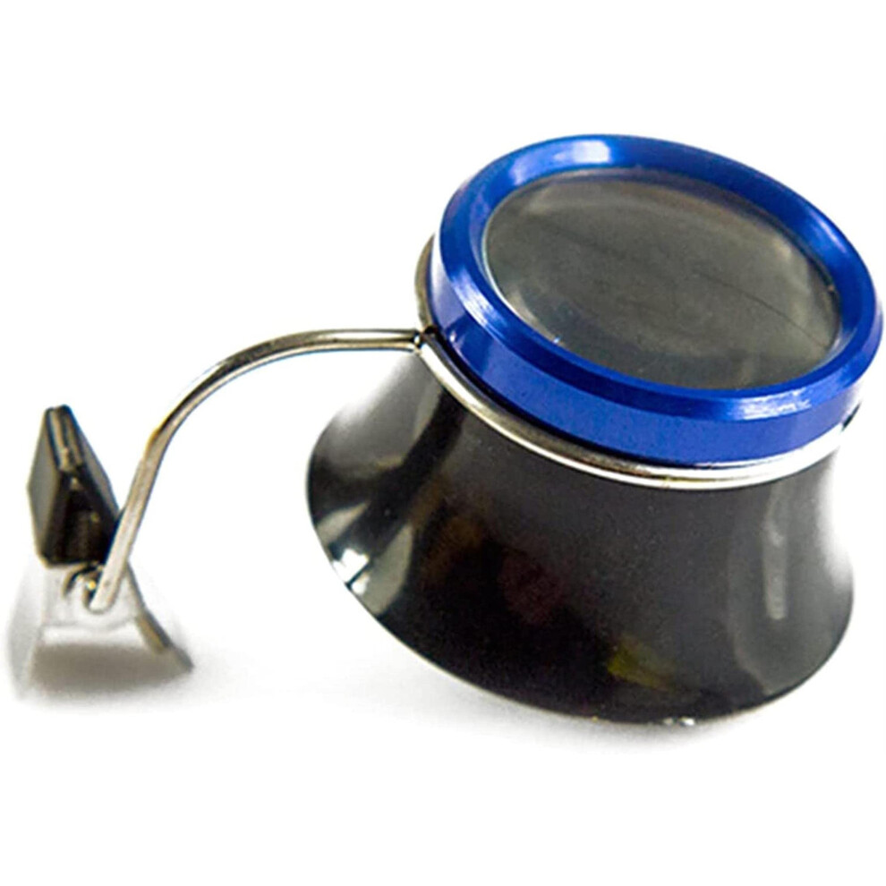 Magnifier Magnifying Glass 10x Clip-On Loupe for Watch Repair, Durable Red/Blue Glasses with Adjustable Lens