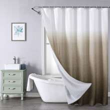 (Coffee, 180x180 Coffee) Non -through PEVA Shower Curtain For Privacy Protected Showers Fine