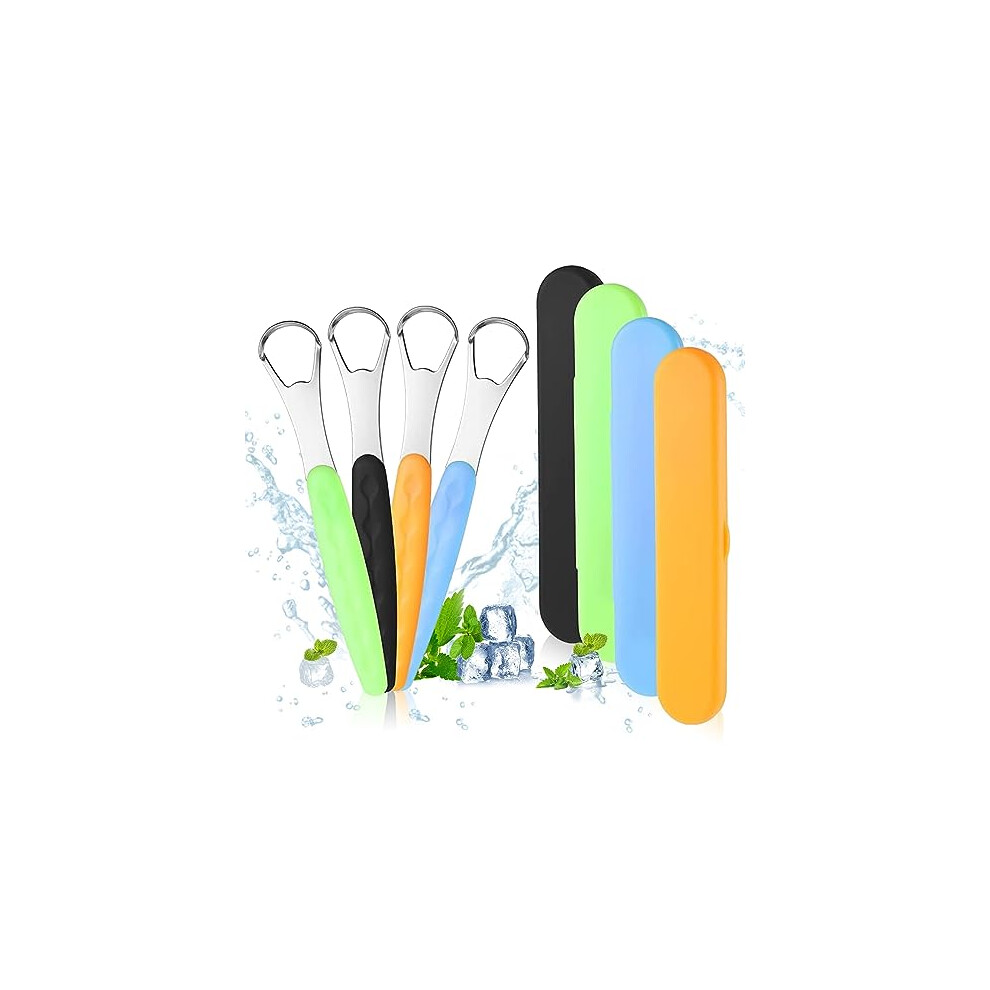 (4pcs) Non Deformable Tongue Cleaner Scraper Smooth Line And Round Edge For