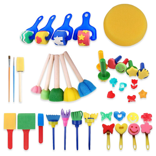 Pack of 30 Children Paint Sponge Brushes Drawing Roller Toys Toy Gifts on OnBuy