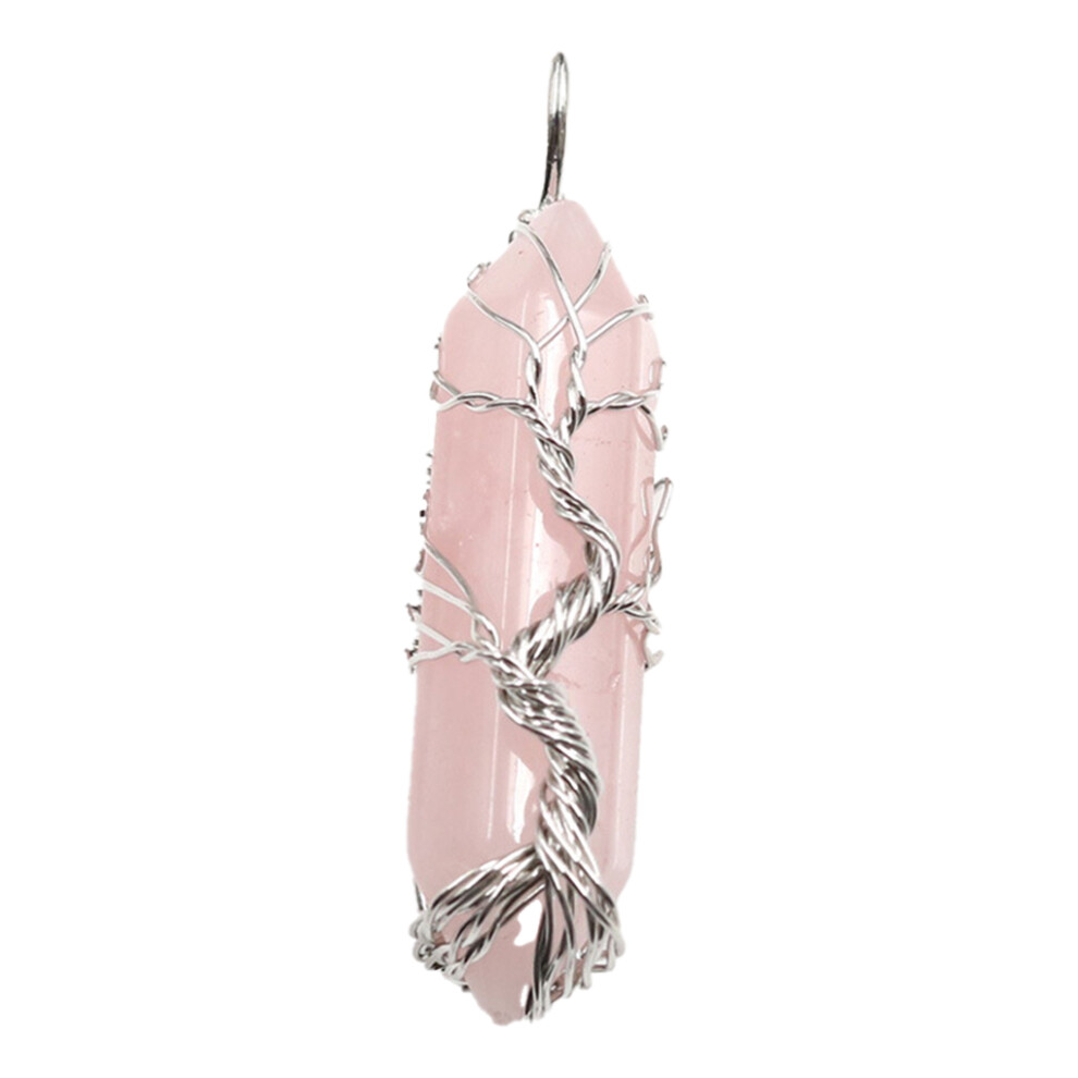 (Pink Crystal) Crystal Column Pendant Hexagonal Accessory Charms Spacers Wire Wrap-image-OPC-PK9XC9C-NEW