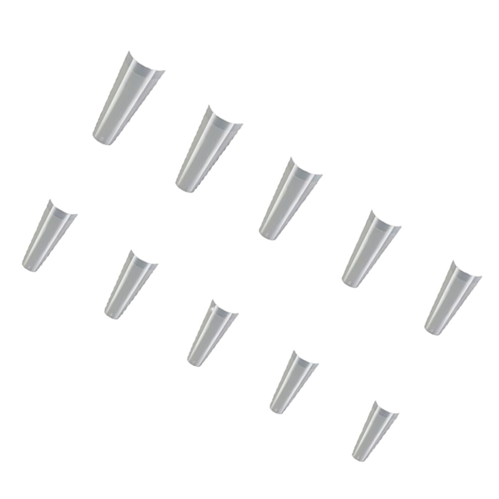 (natural color) 500 Pieces Nail Manicure Fake C-Curve Ballerina Extensions Decorations