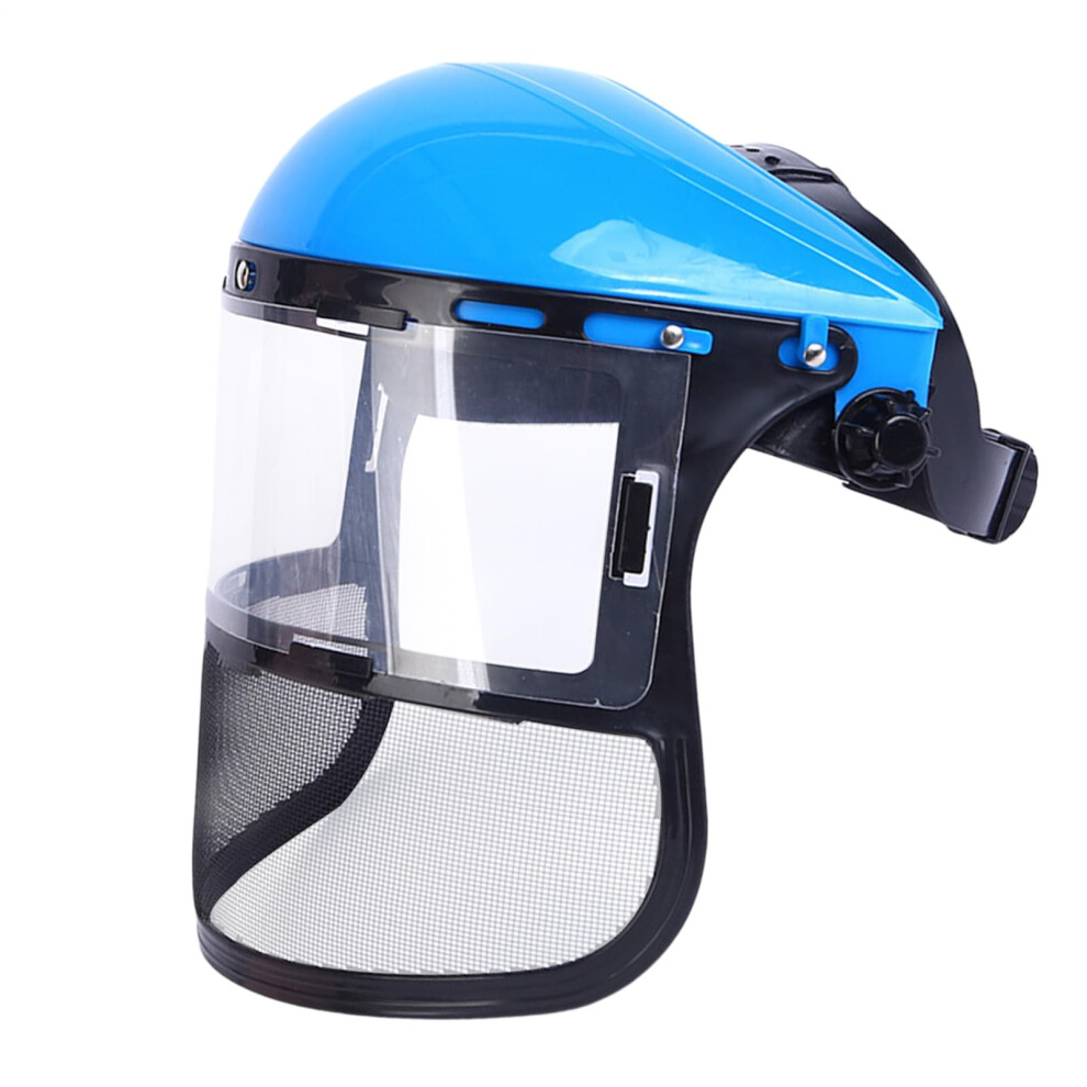 Full Face Shield - Lightweight Anti-Fog Safety Face Shield For Mowing, Woodworking, Landscaping, Blue Color 6447073332944