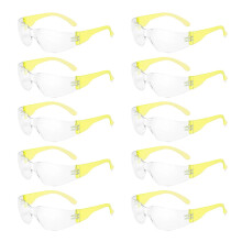 Kids Goggles 10 Pack Windproof Safety Goggles for Outdoor Sports and Science Lab Activities, Adjustable Strap, Clear Lens