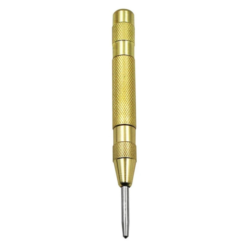 Automatic Center Punch Tool For Wood And Metal, Gold Finish Carpenter Chisel, 1 Piece Heavy-Duty Joinery Tool 6038364053763