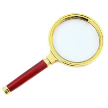 10x Optical Magnifying Glass Ultra Clear Handheld Loupe for Seniors Reading Books HD Lenses Red Wood Design