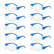 Children's Safety Glasses, 10 Pack, Durable Blue, Ideal for Work and Lab Use, Lightweight and Impact-Resistant