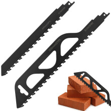 Reciprocating Saw Blade Set 2 Pieces, 240mm 305mm Carbide Blades for Aerated Concrete Wood Stone Compatible with Einhell Dewalt Bosch Makita