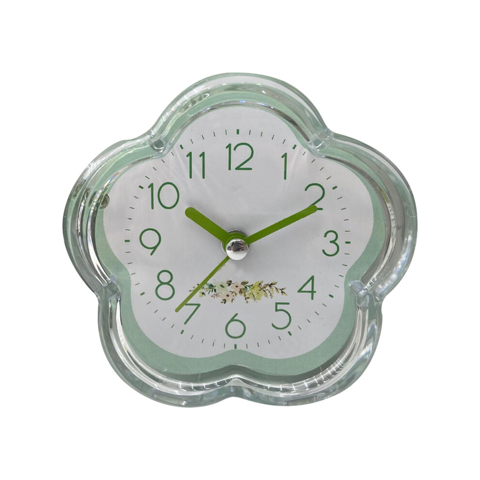 Cute Alarm Clock Flower Shape Quiet Low Noise Green