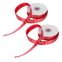 2 Rolls Satin Polyester Ribbon for Holiday Gift Wrap Webbing 10mm Wide