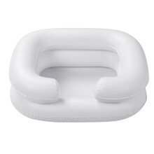 Foldable Portable Inflatable Shampoo Basin, White, PVC, 20x17x1cm