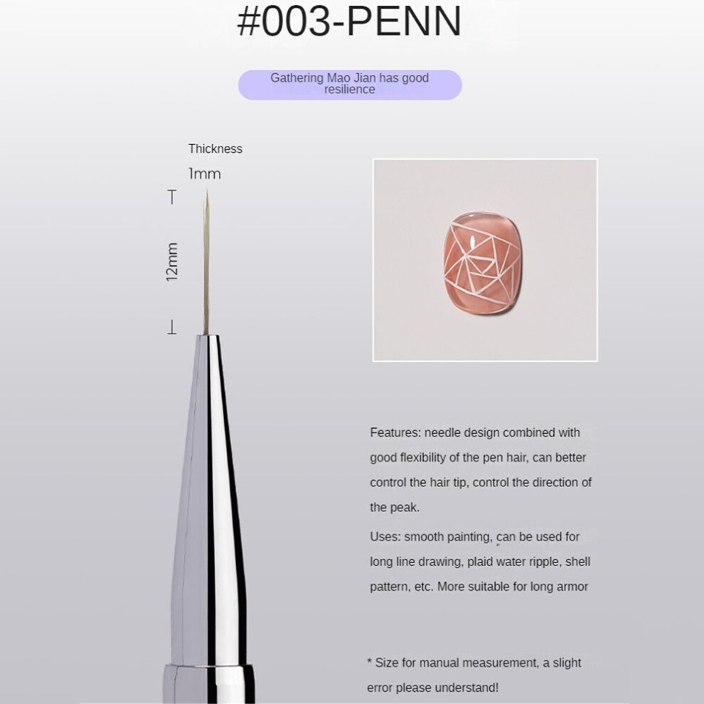 (Type#3) Baoshiman New Nail Pen Beginners Available Color Painting Flower Line Brush Suit-image-OPC-PK9YDYP-NEW