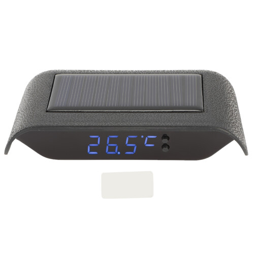 Solar Car Clock Portable LED Digital Display 12.5cm Blue and Green 1