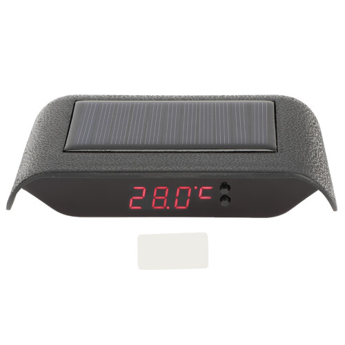 Solar Car Clock Portable LED Digital Clock 370mAh 12.5x8cm Red 1