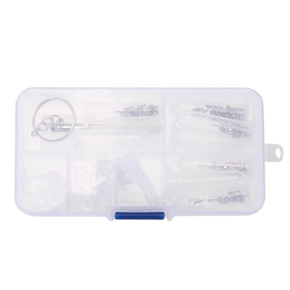 Eyeglasses Spectacle Repair Kit with Screws, Screwdriver, Nose Pads, and Optical Tools for Sunglasses and Eyeglasses
