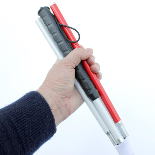 (Without Light) Portable Adjustable Blind Walking Stick Foldable for Easy Storage 1