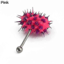 (Pink) Unisex Cool Punk Hammer Shape Vibrating Tongue Bar Stud Body Piercing Jewelry