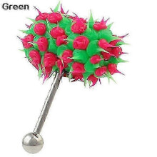 (Green) Unisex Cool Punk Hammer Shape Vibrating Tongue Bar Stud Body Piercing Jewelry