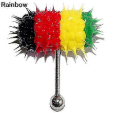 (Rainbow) Unisex Cool Punk Hammer Shape Vibrating Tongue Bar Stud Body Piercing Jewelry