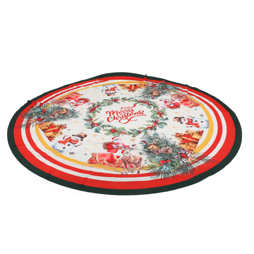 Xmas Tablecloth 60 Inch Round Polyester Anti 1