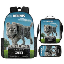 (14) My World Movie Minecraft Backpack Printed Backpack Crossbody Bag Pen Bag 3-Piece Set New