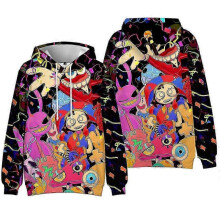 (11-12 Years, 1) THE AMAZING DIGITAL CIRCUS Print Boys Girls Hooded Hoodies Hoody Sweatshirt Pullover