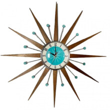Vintage Mid Century Clock Battery Operated for Living Room Decoration(,a)
