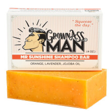 Grown Ass Man Co. - Solid Shampoo Bar Rich Lather 3 in 1: Hair Beard & Body Wash - Plastic Free & Eco-Friendly Natural & Organic Clean for All Hair
