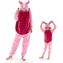 (95cm,Piglet)Snug Fit Unisex Adult Onesie Pajamas, Flannel Cosplay Animal One Piece Halloween Costume Sleepwear Homewear.V7