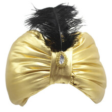 Turban for Men & Women, Pleated Satin Head Wrap for Arabian Themed Party, Costume Accessory for Aladdin, Unisex Size