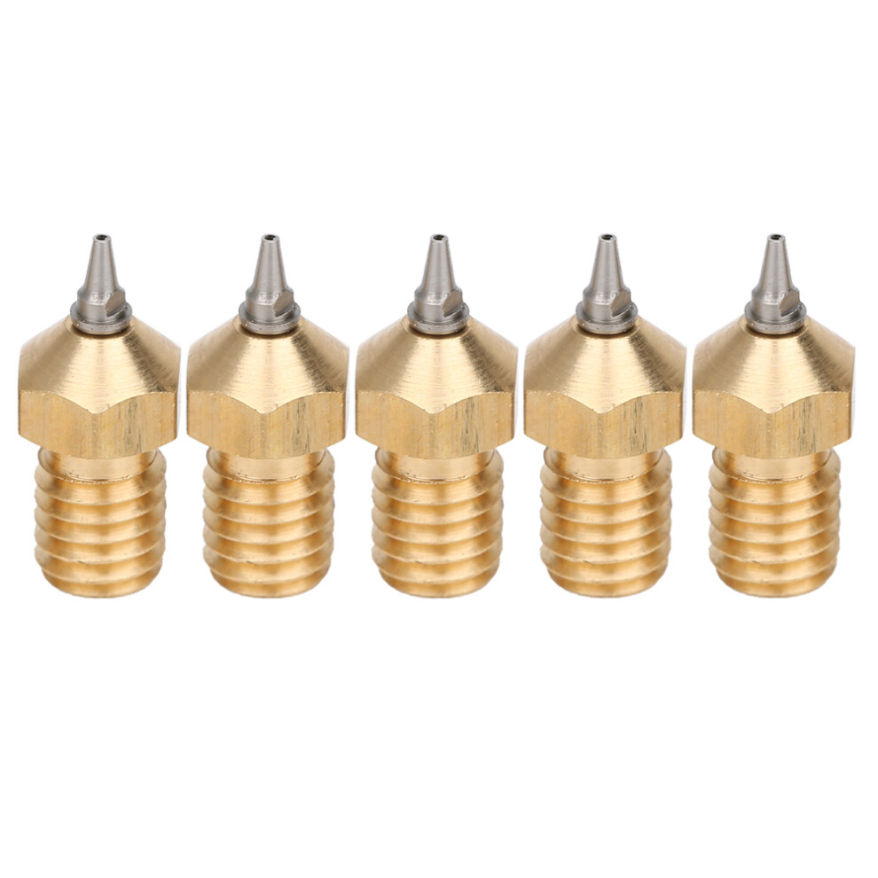 5Pcs 3D Printer Nozzle Set Brass with Stainless