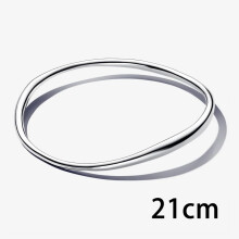 (593317C00-21cm) 2025 New S925 Silver Organically Shaped Bangle Wavy Silhouette Design Is Elegant And Relaxed Is A Sleek Style Essential