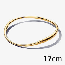 (563317C00-17cm) 2025 New S925 Silver Organically Shaped Bangle Wavy Silhouette Design Is Elegant And Relaxed Is A Sleek Style Essential