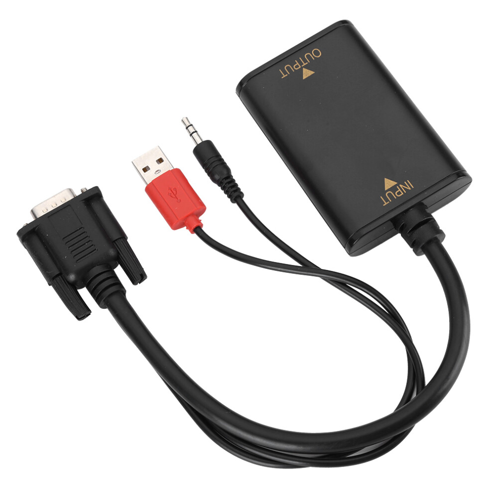 Vga Audio To Hdmi Converter Cable, Abs, 0.5-1V Signal, 1600X1200 8741346239960