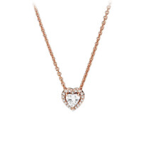 (2) 2024 New Silver Sublime Heart Necklace Heart shaped Rose Gold Necklace DIY Jewelry Romantic Festival Gift